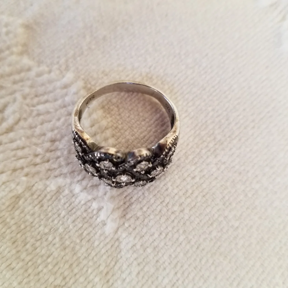 Diamond chip 925 ring - Picture 4 of 6